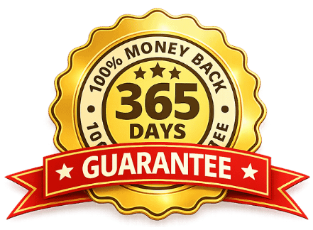 60-Day 100% Money-Back Guarantee Seal