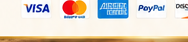 Visa, Mastercard, Discover, American Express, PayPal Accepted