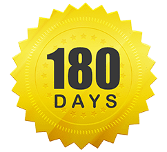 180-Day 100% Money-Back Guarantee Seal